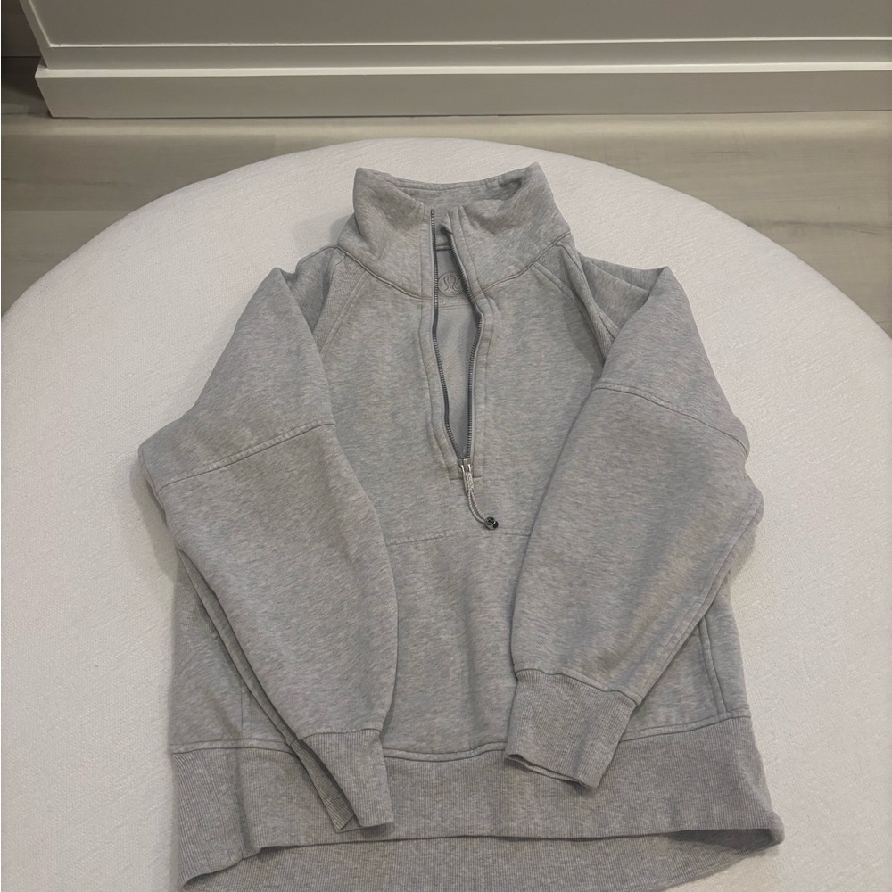 lululemon athletica Heather Gray Half-Zip Sweater